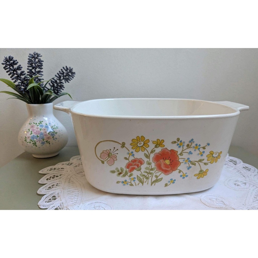 Vintage Corning Ware 3L Casserole Dish | Floral Baking Dish | Retro Farmhouse
